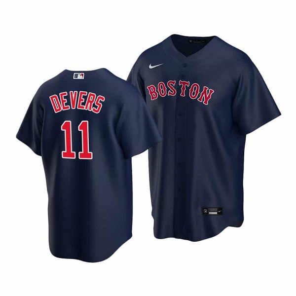 Men's Boston Red Sox #11 Rafael Devers Navy Cool Base Stitched Jersey